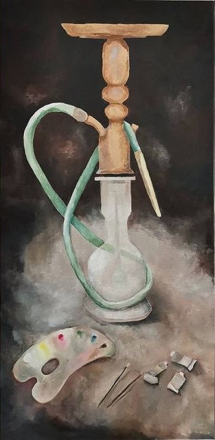 Hookah — Oil on canvas by Adriana Ionela Mihai