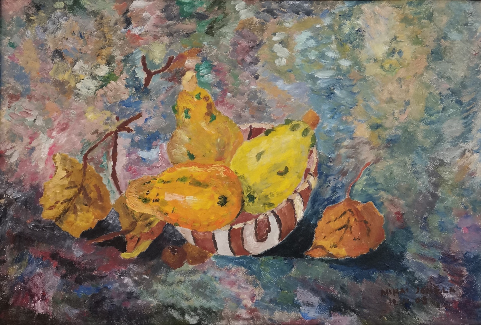 Bowl with Winter Squash — Oil on canvas by Adriana Ionela Mihai