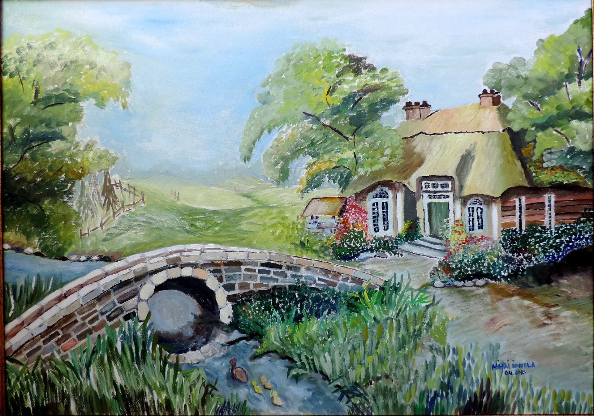 Grandparent's House — Oil on canvas by Adriana Ionela Mihai