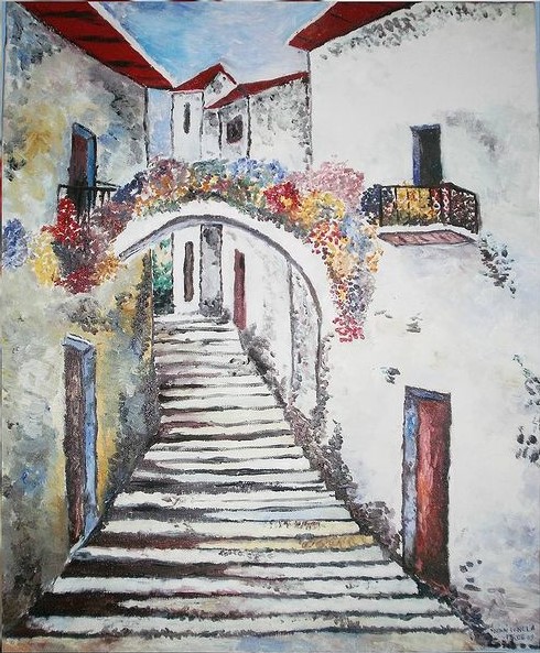 The White City — Oil on canvas by Adriana Ionela Mihai