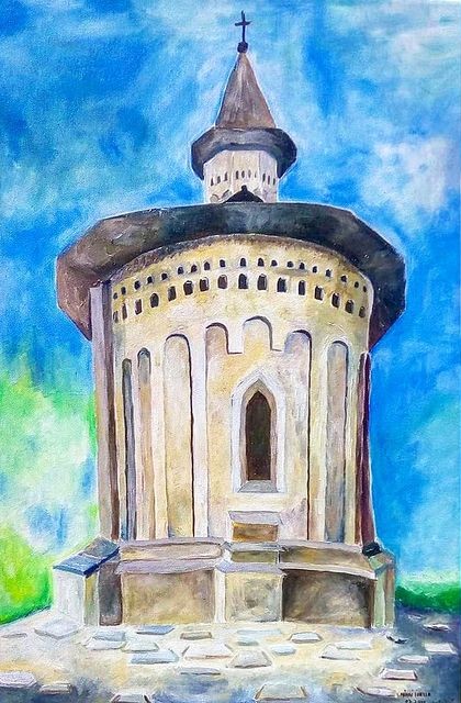 Slatina Monastery — Oil on canvas by Adriana Ionela Mihai