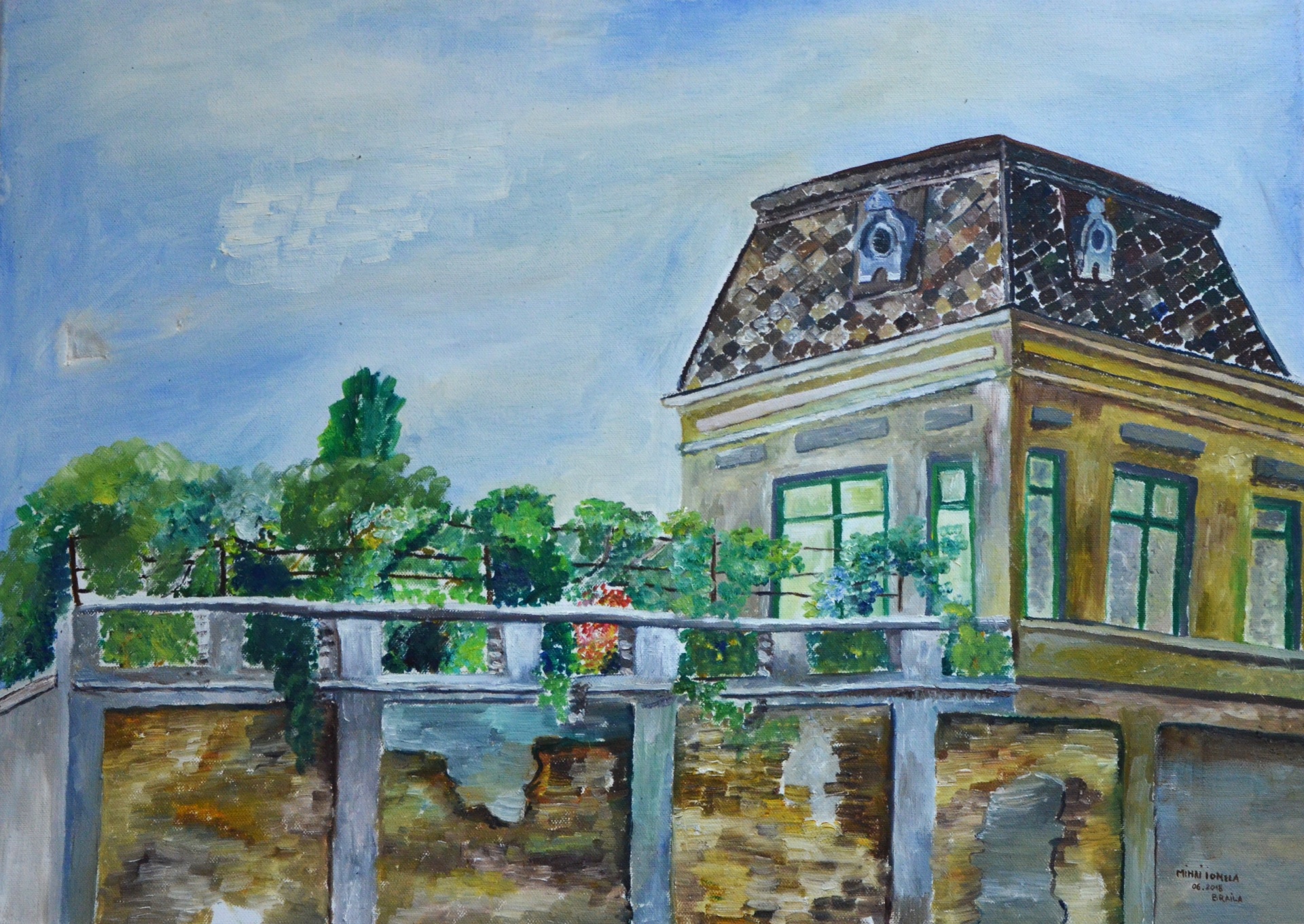 The House in the Vineyard — Oil on canvas by Adriana Ionela Mihai