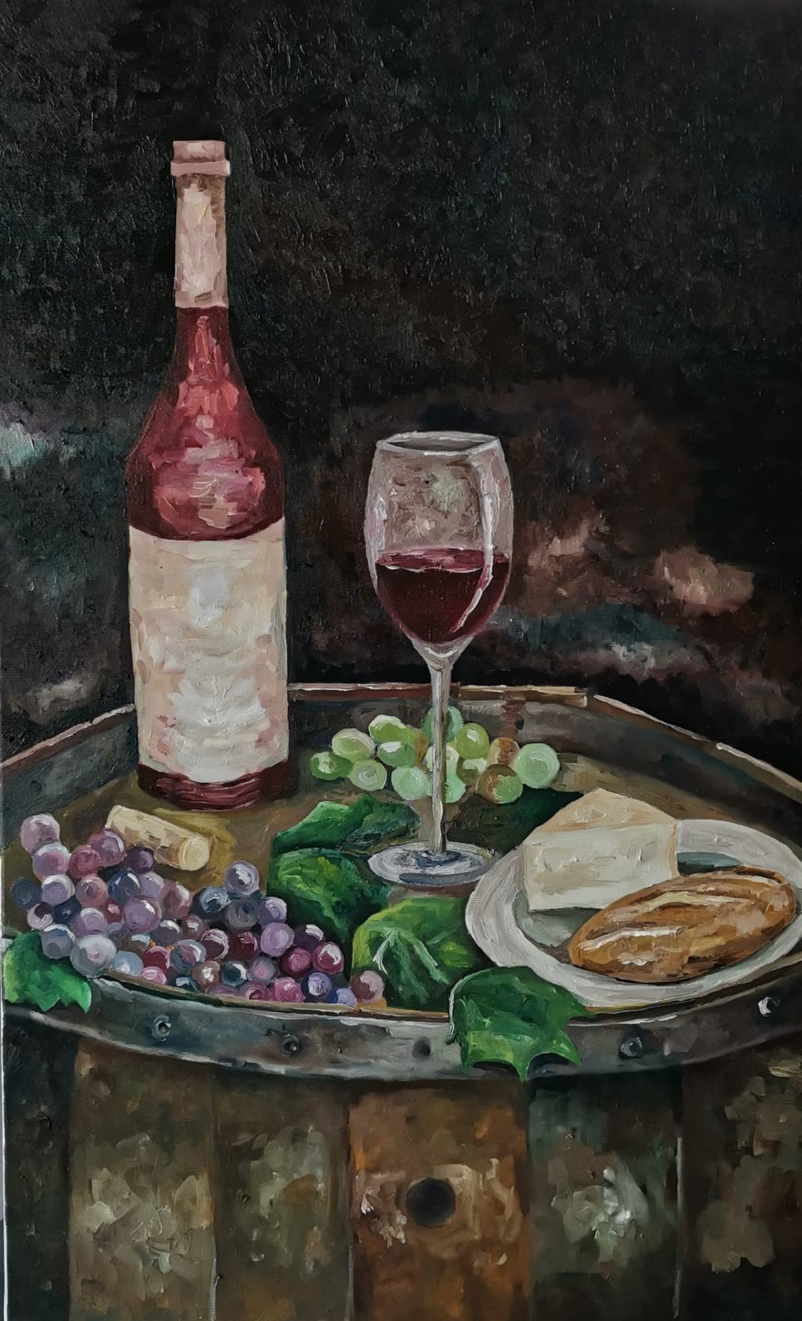 The Essence of Wine and the Aromas of Life — Oil on canvas by Adriana Ionela Mihai