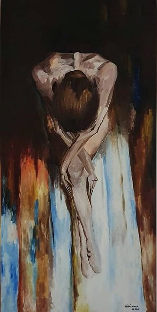 December 2019 — A Moment of Reflection — Oil on canvas by Adriana Ionela Mihai