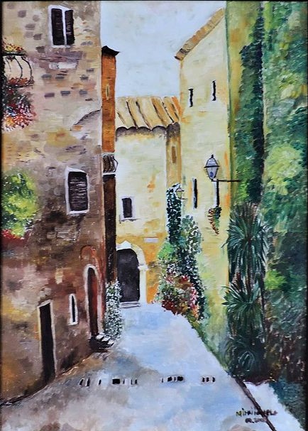 Timeless Passage — A Glimpse into the Roman Epoch — Oil on canvas by Adriana Ionela Mihai