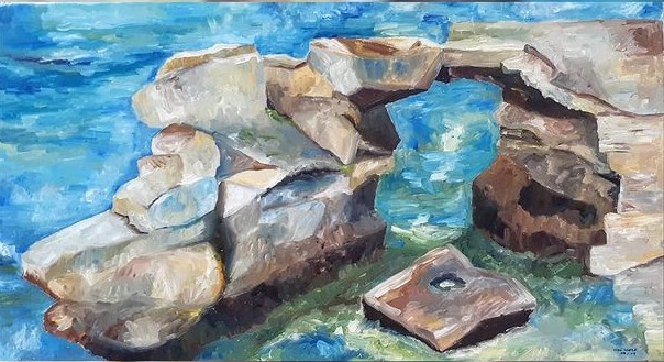 The Wonders of the Water — Tulenov's Timeless Arch — Oil on canvas by Adriana Ionela Mihai