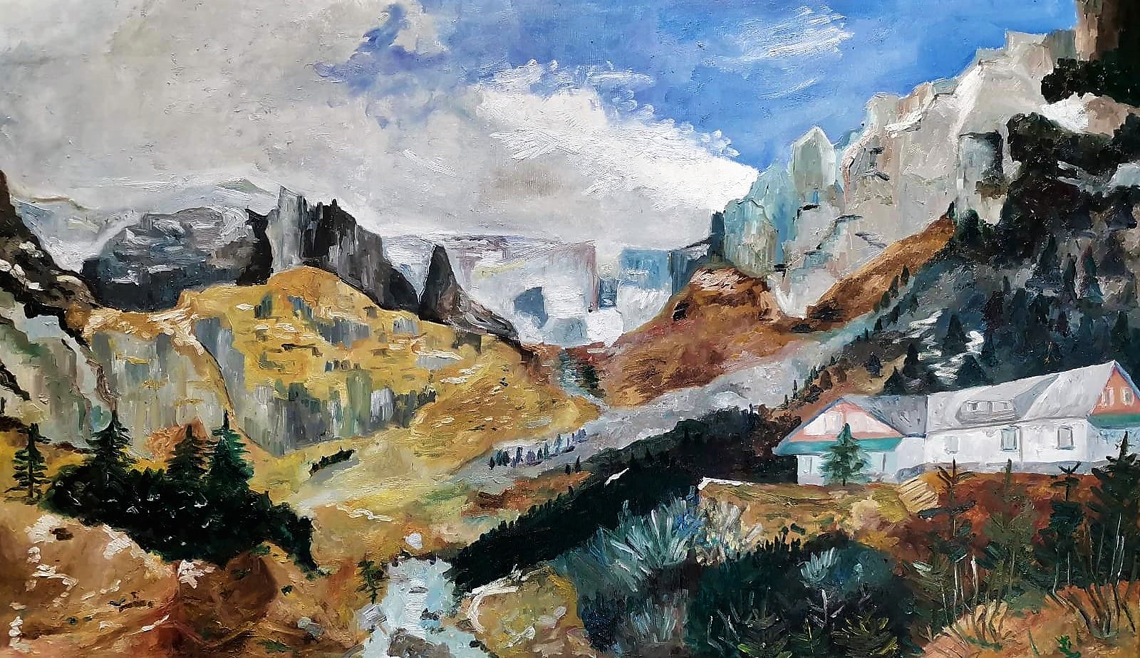Cabin in the Mountains — early composition study.