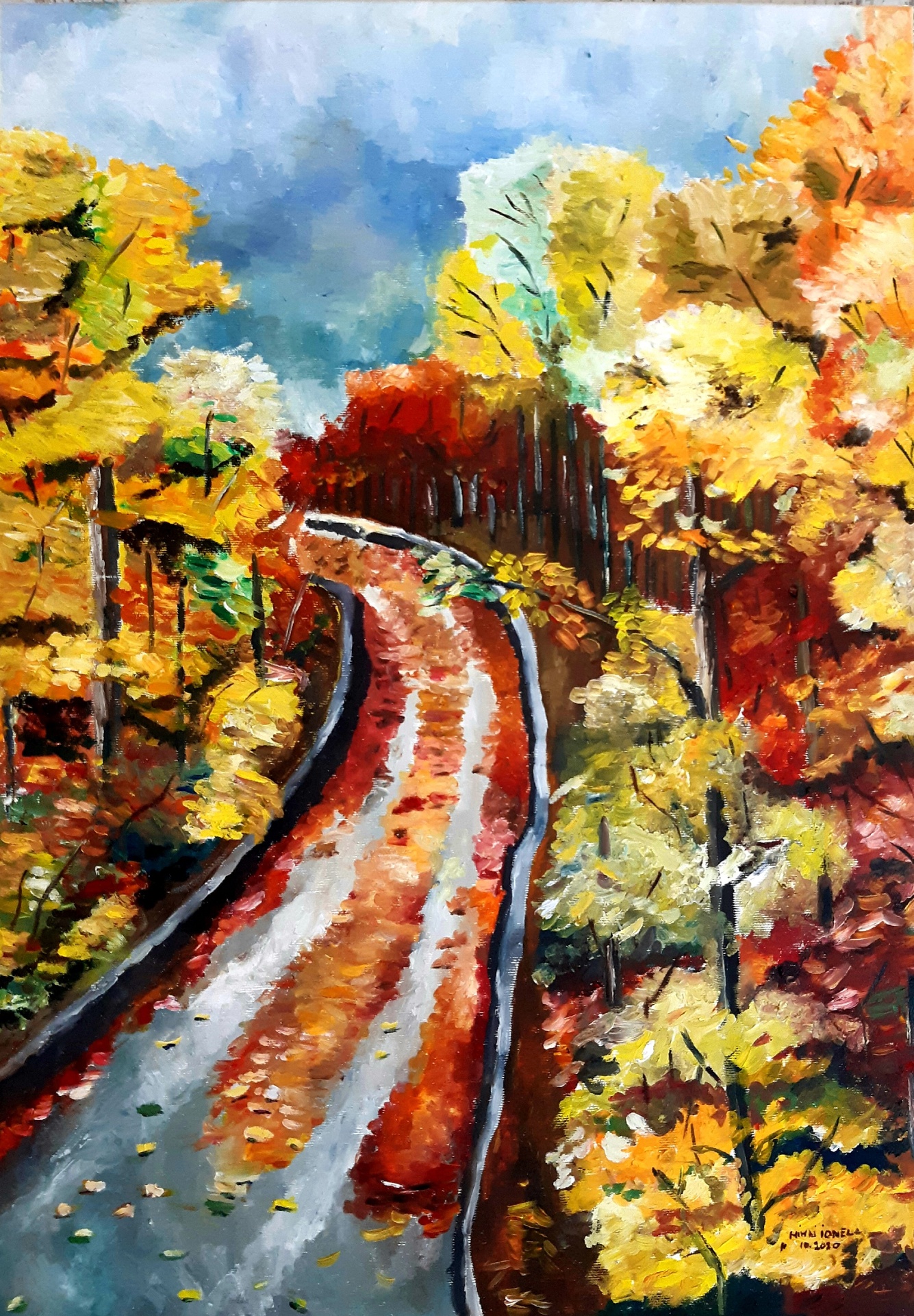 Autumn Love — oil on canvas by Adriana Ionela Mihai